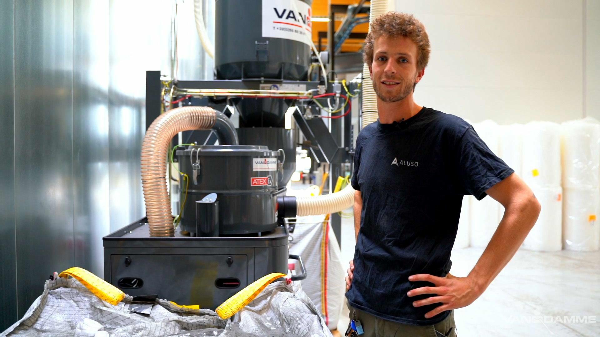 Centrale stofzuiginstallatie bij Aluso - Système d'aspiration centralisé Aluso