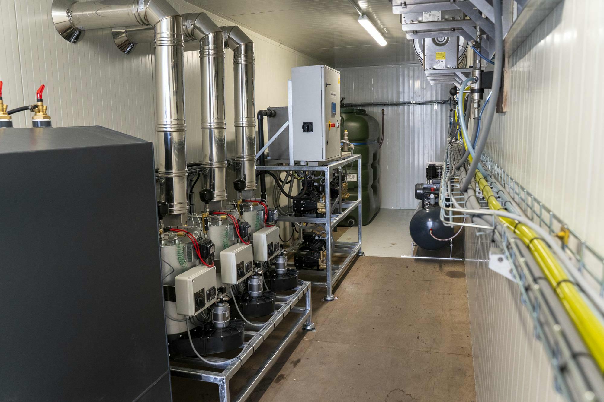 dans un conteneur haute pression